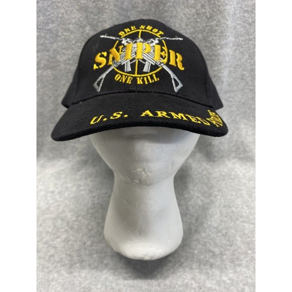Armed Forces One Shot One Kill Sniper Embroidered Military Adjustable Cap New - Picture 1 of 6